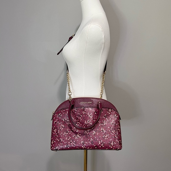 Michael Kors Emmy Large Dome Mulberry Stars Satchel Handbag - Picture 1 of 16